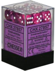 36 Violet w/ White  festive 12mm D6 Dice Block